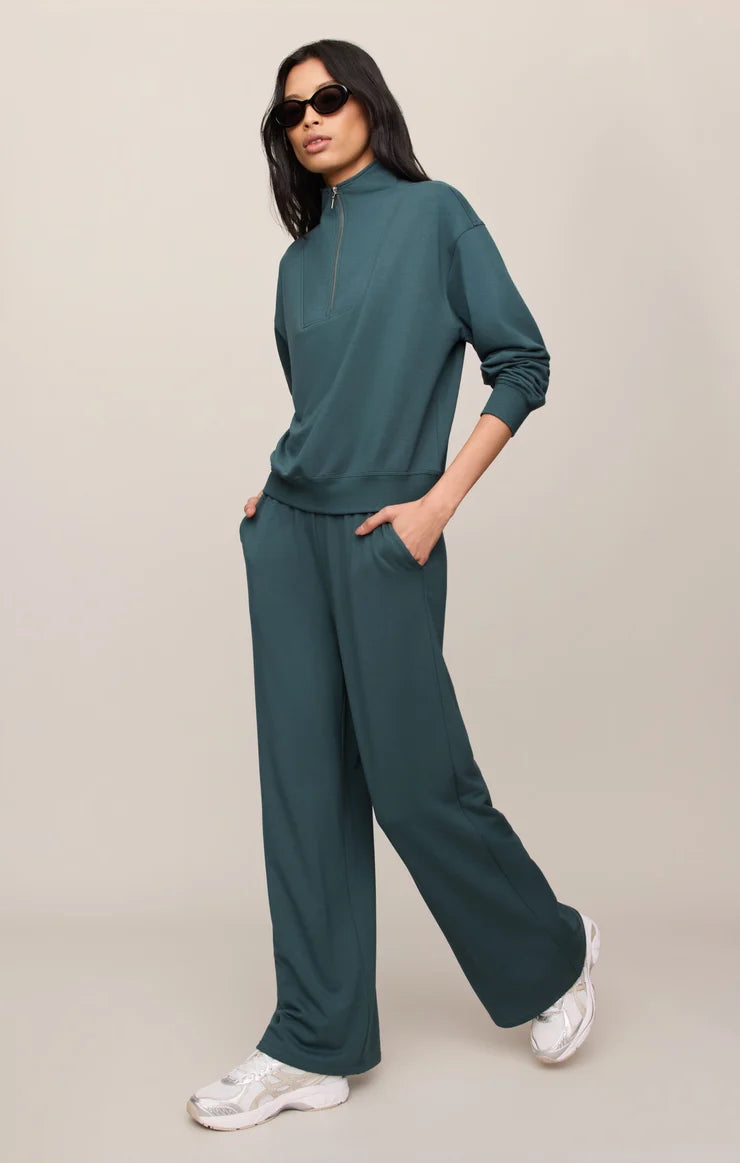 Z Supply Gate Check Modal Sweatshirt - Emerald