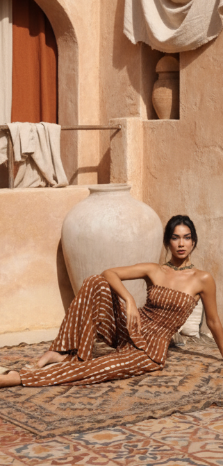 Khush Lawai Jumpsuit - Current Brown