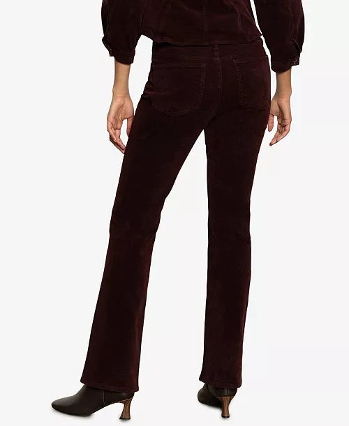 Sanctuary Velveteen Brook Bootcut Pant-Dark Crimson
