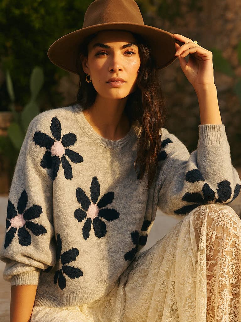 Nu Vintage Grey Meadow Sweater