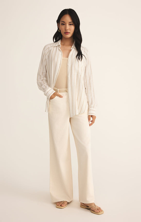 Z Supply Perfect Linen Striped Shirt