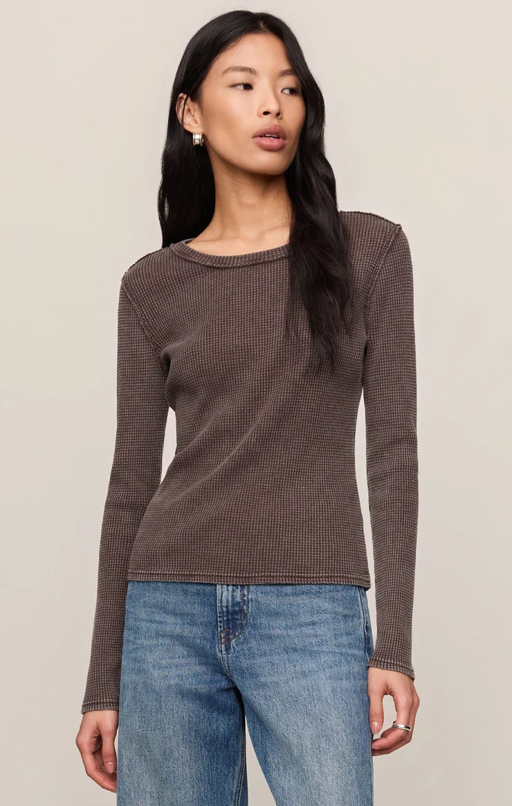 Z Supply Arlet Mini Thermal Top - Dark Chocolate