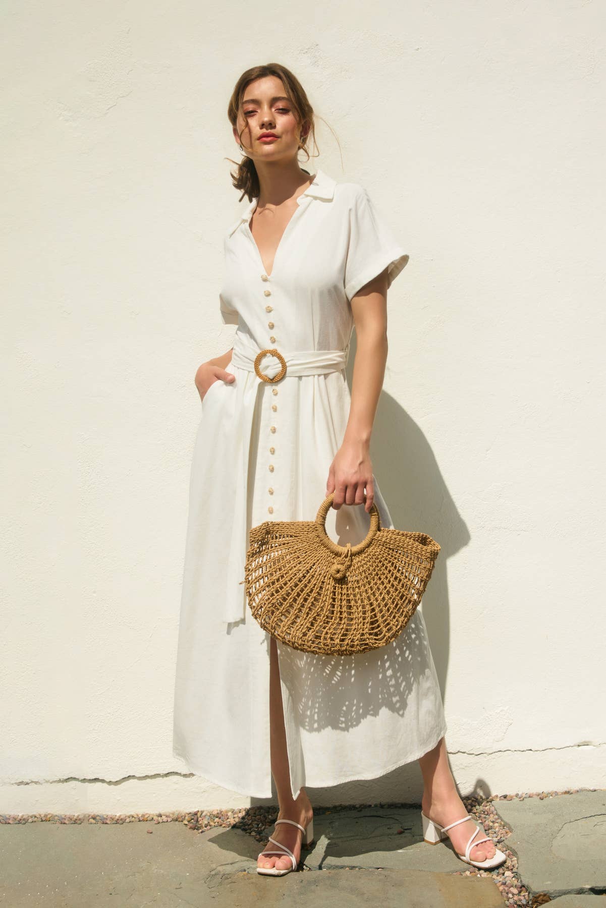 Heaven Sent Wicker Buckle Maxi Dress (1)