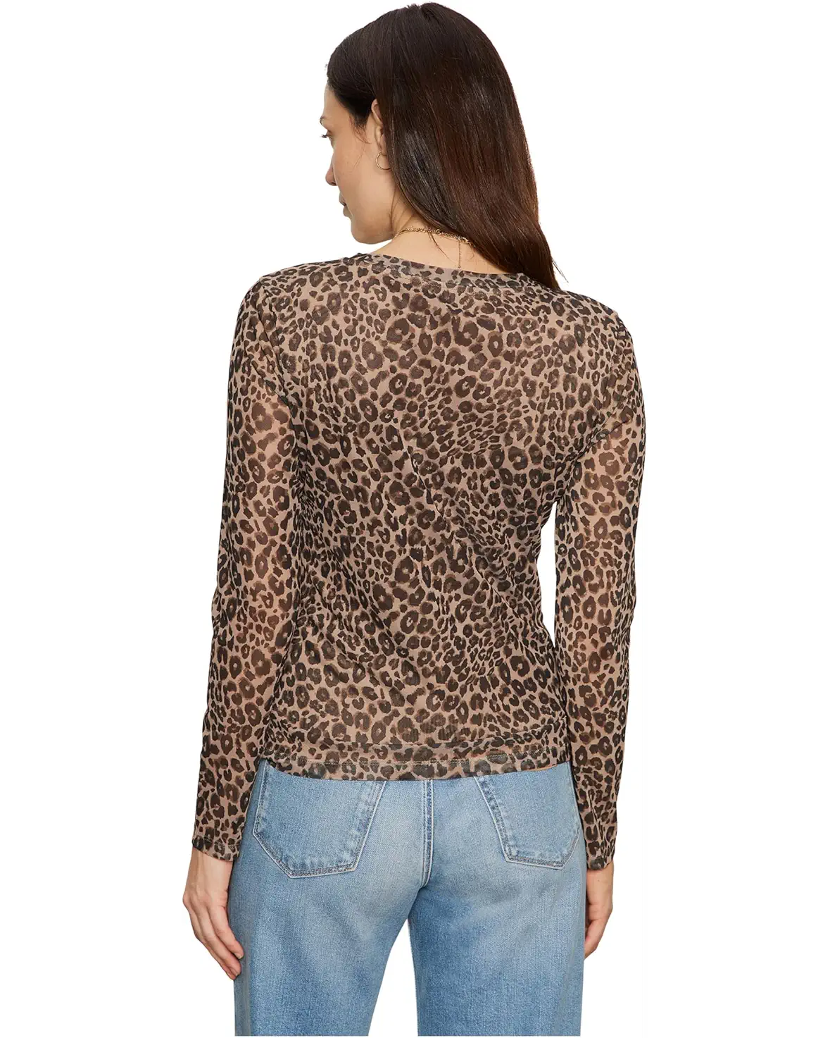 Sanctuary L/S Perfect Mesh Tee-Leopard