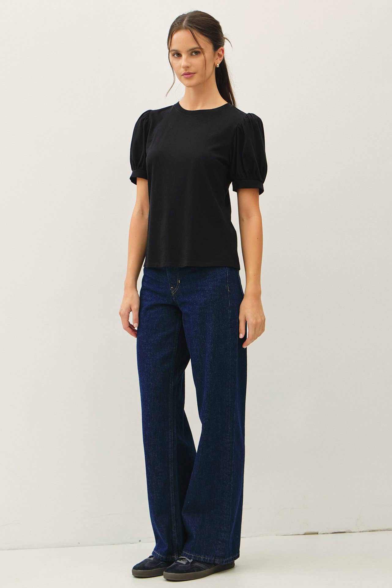 Be Cool Cotton Jersey Puff Sleeve T-Shirt