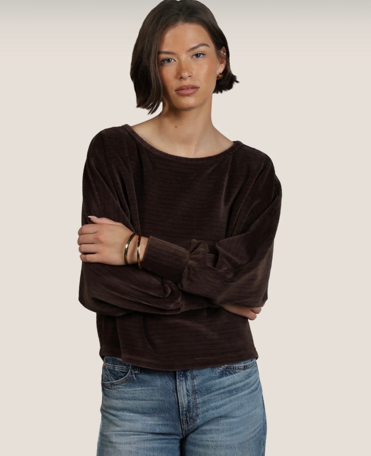 Dolman cut chocolate soft top