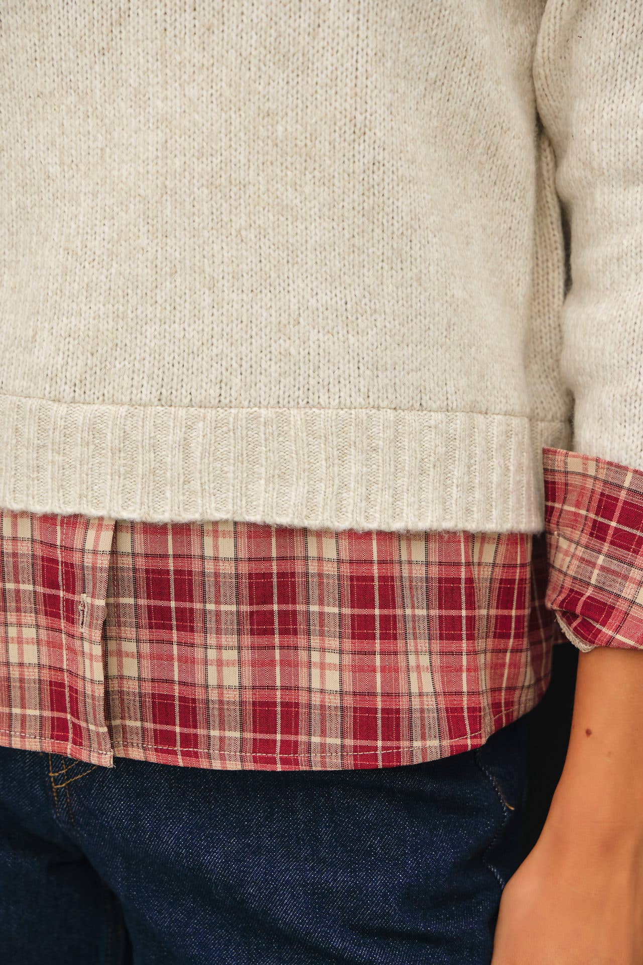 Be Cool Plaid Layered Look Sweater