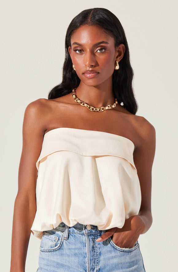 Astr Khloe Strapless Bow Back Top