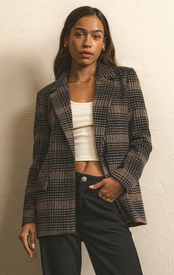 Z Supply Kingston Relaxed Plaid Blazer