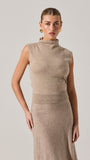 Astr deora sleeveless mock sweater top