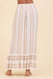 Surf Gypsy Natural Stripe Lurex Maxi Skirt
