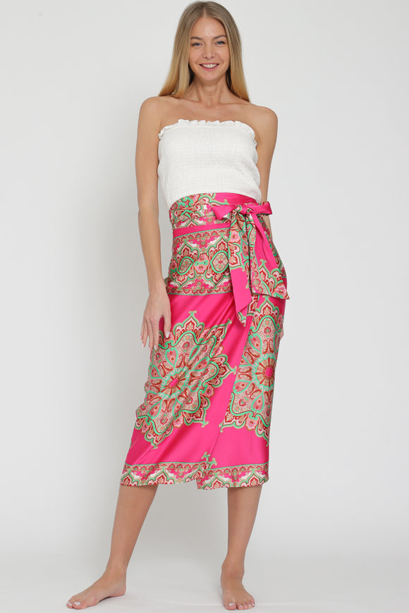 Aakaa High Waisted Wrap Midi Skirt