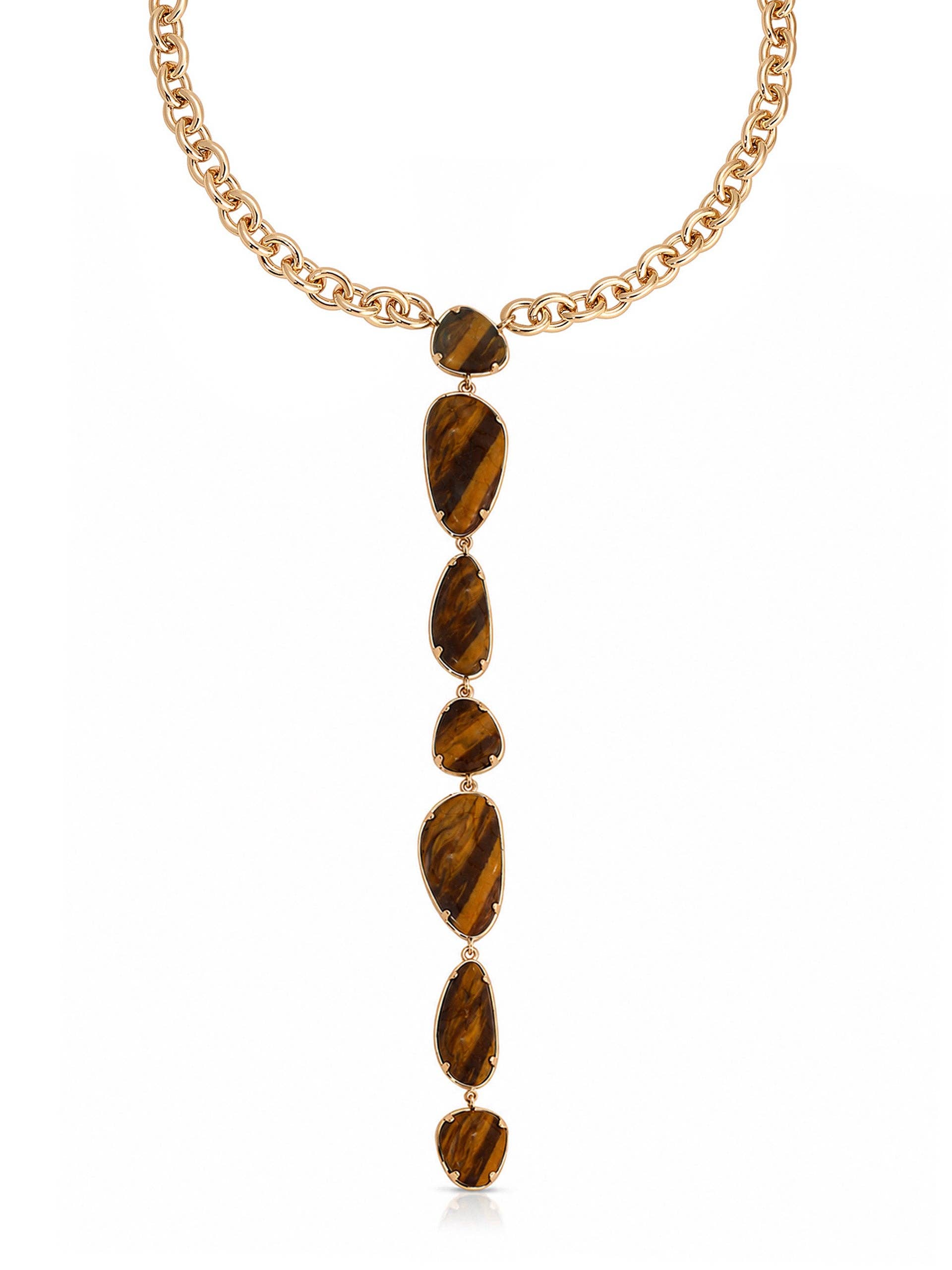 Majestic Stone Necklace in Tiger's Eye