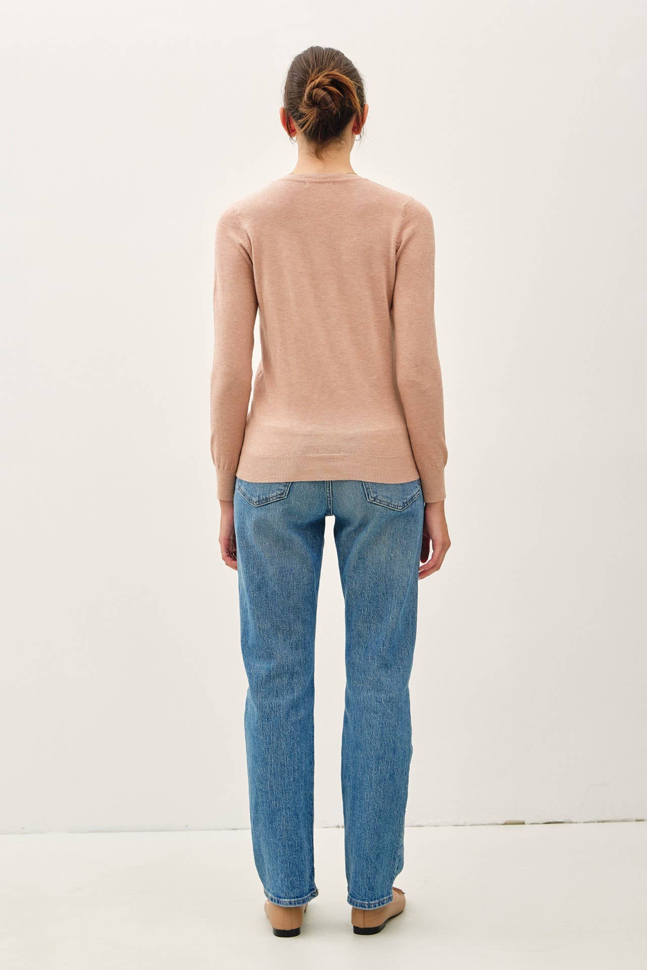 NEW COLOR-VISCOSE CREW NECK SOFT KNIT SWEATER