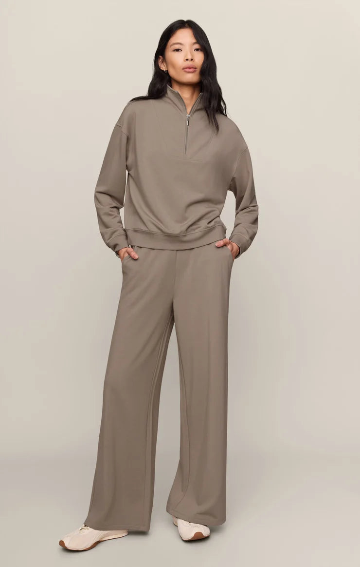 Z Supply Gate Check Modal Sweatshirt - Taupe