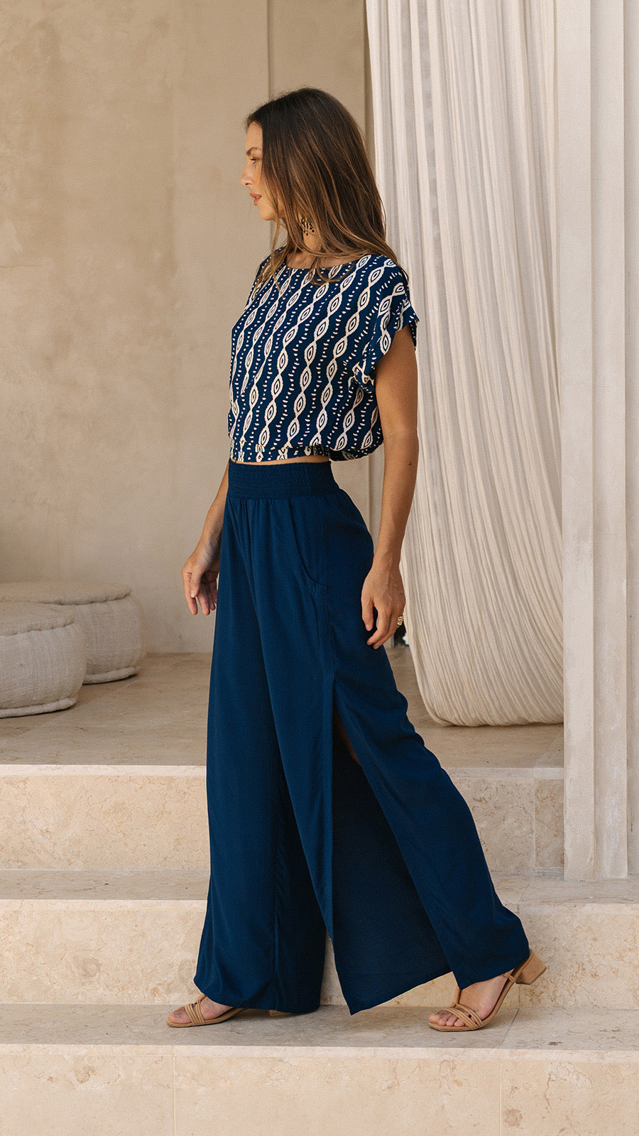 Khush Marvea Top - Navy