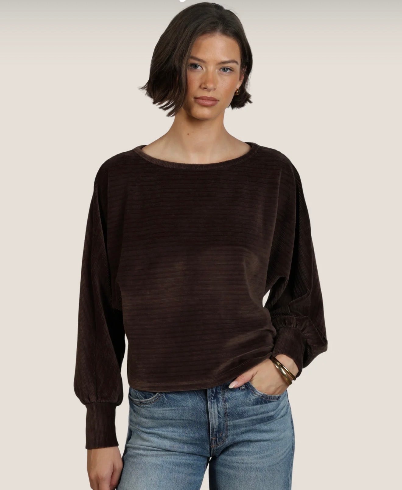 Dolman cut chocolate soft top
