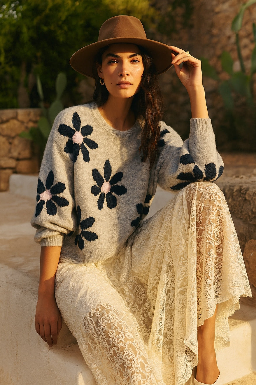 Nu Vintage Grey Meadow Sweater