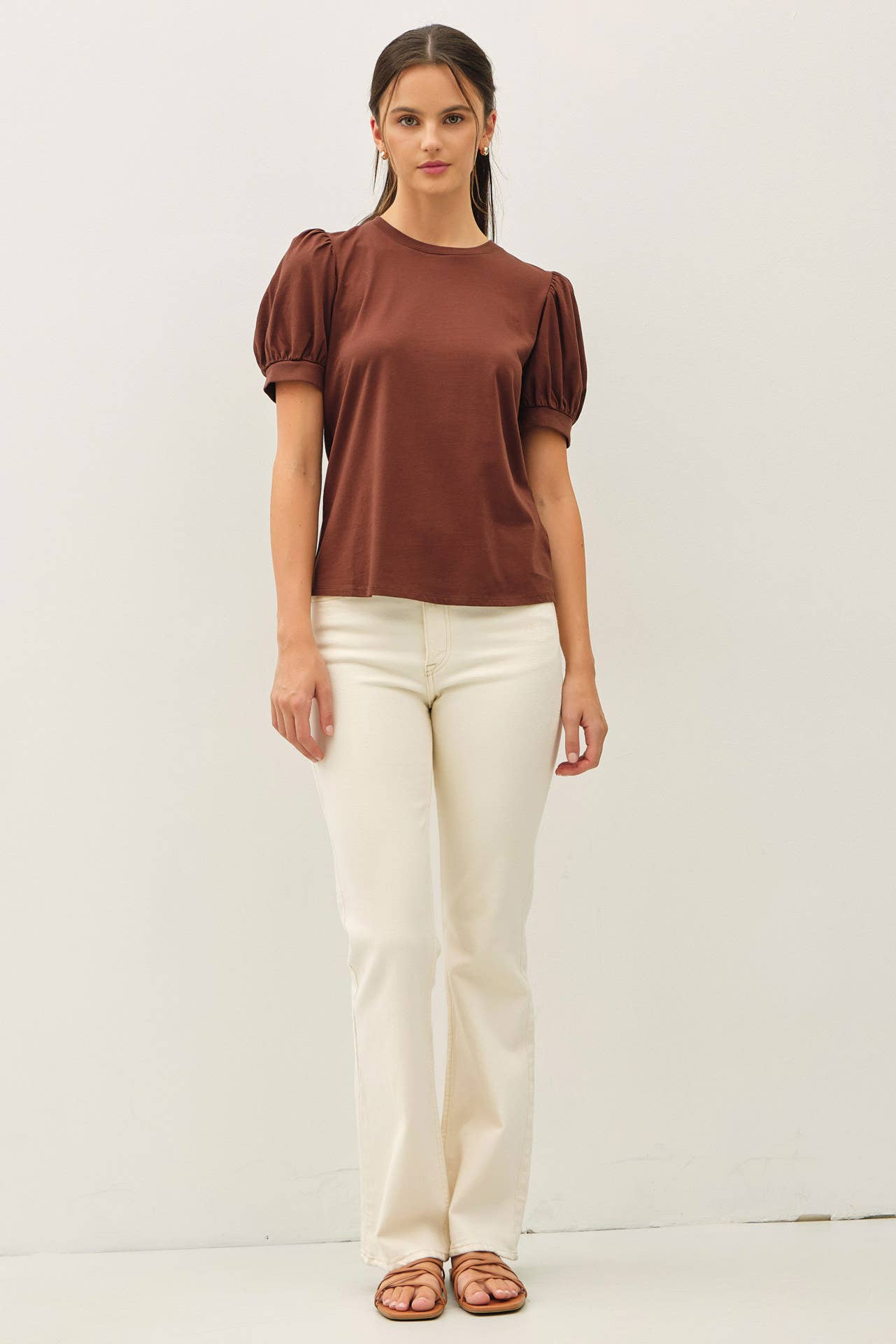 COTTON JERSEY PUFF SLEEVE T-SHIRTS