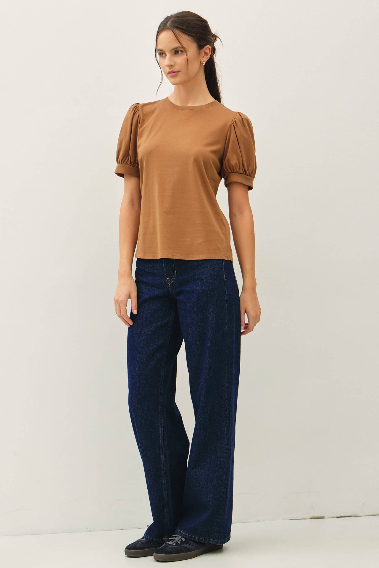 COTTON JERSEY PUFF SLEEVE T-SHIRTS