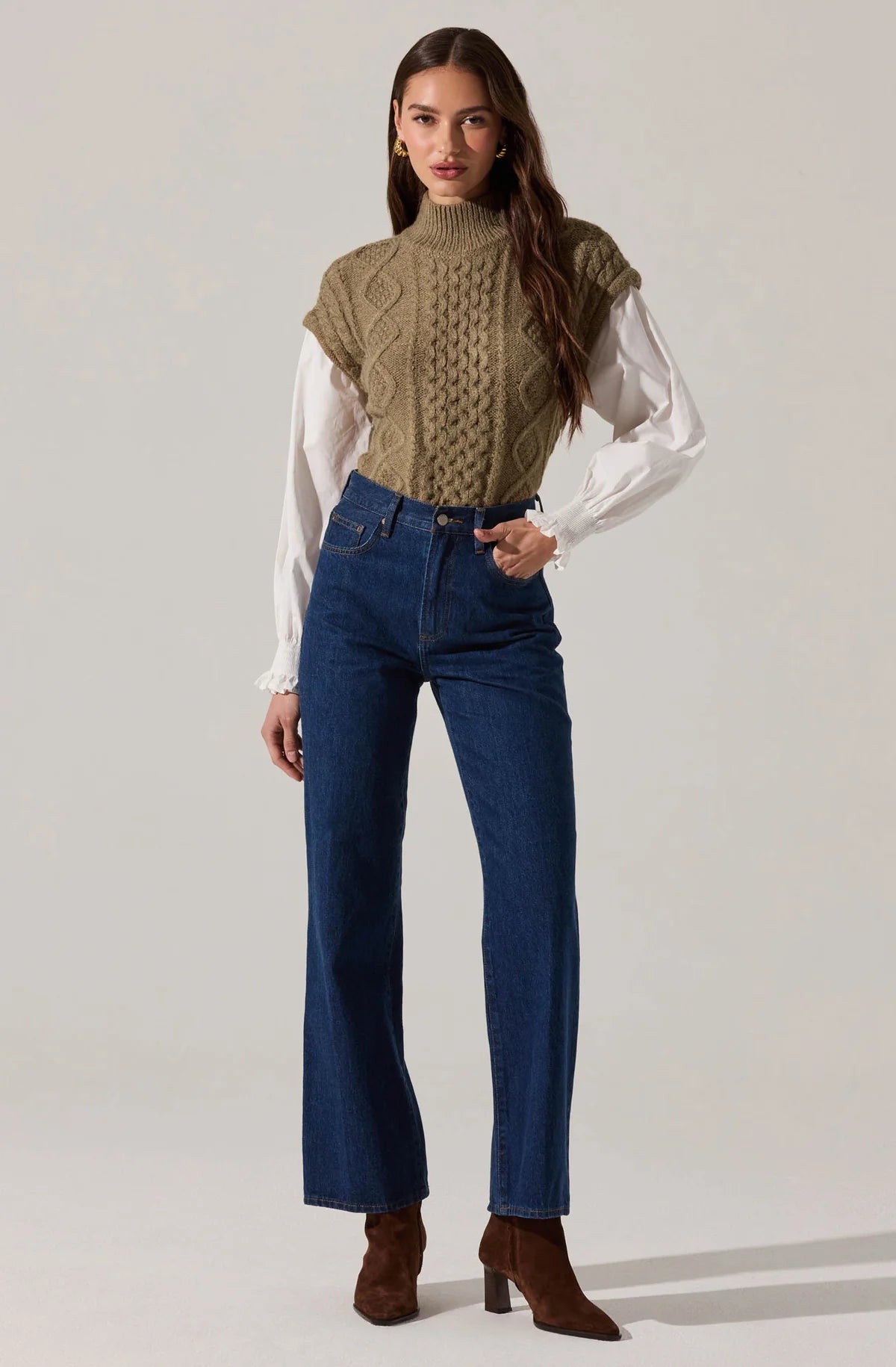 ASTR Angeline Mixed Media Sweater