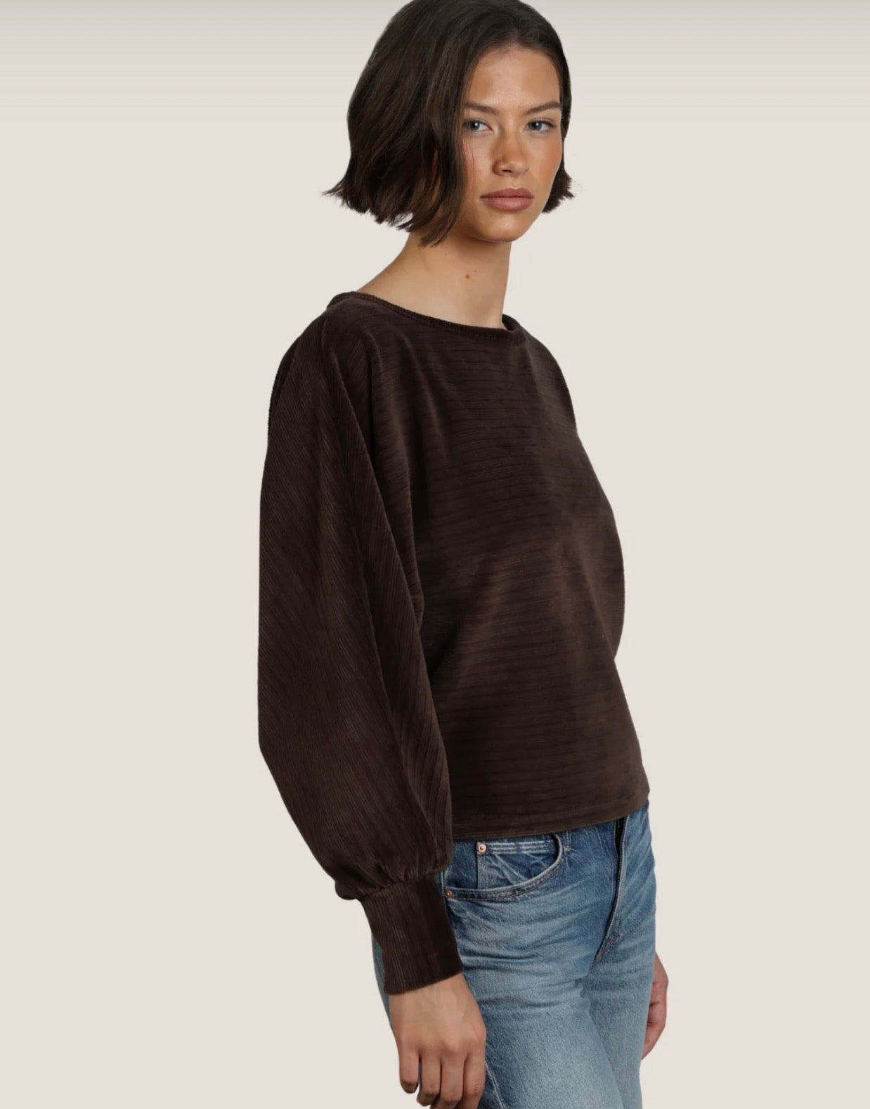Dolman cut chocolate soft top