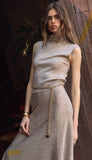 Astr deora sleeveless mock sweater top