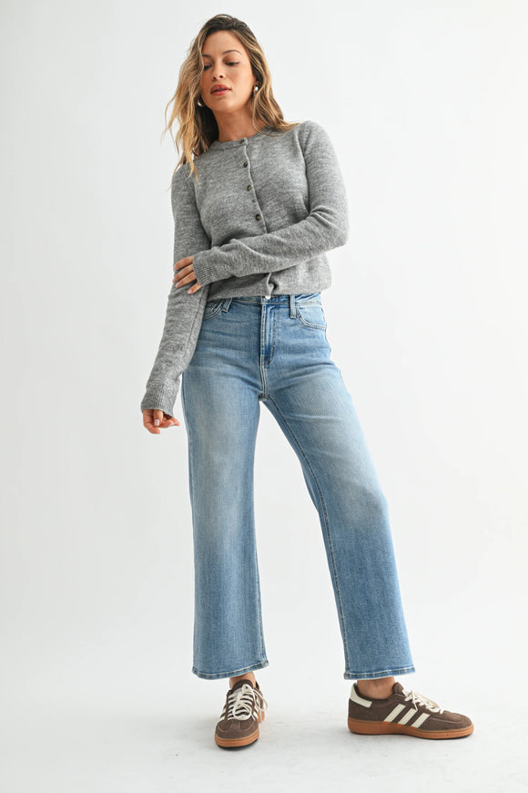 Just Black High Rise Wide Leg Denim Jeans