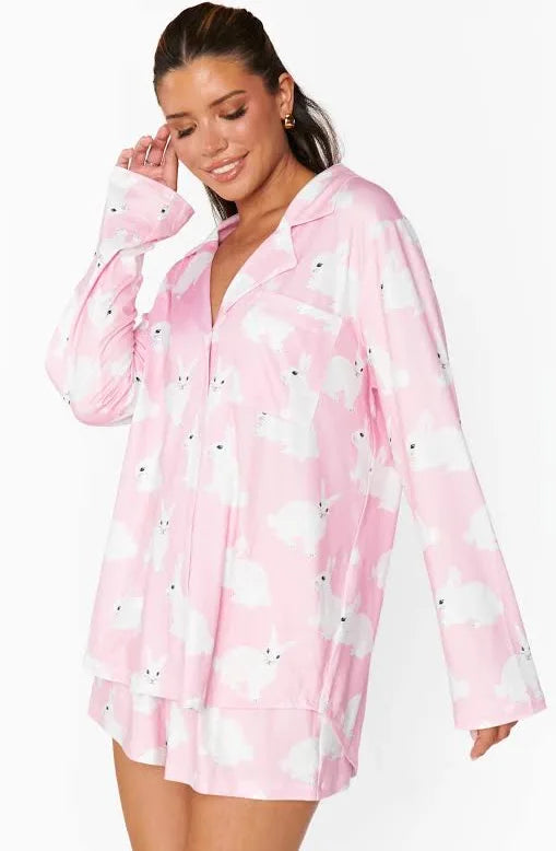 Show Me Your Mumu Pink Bunnies Jersey PJ Set