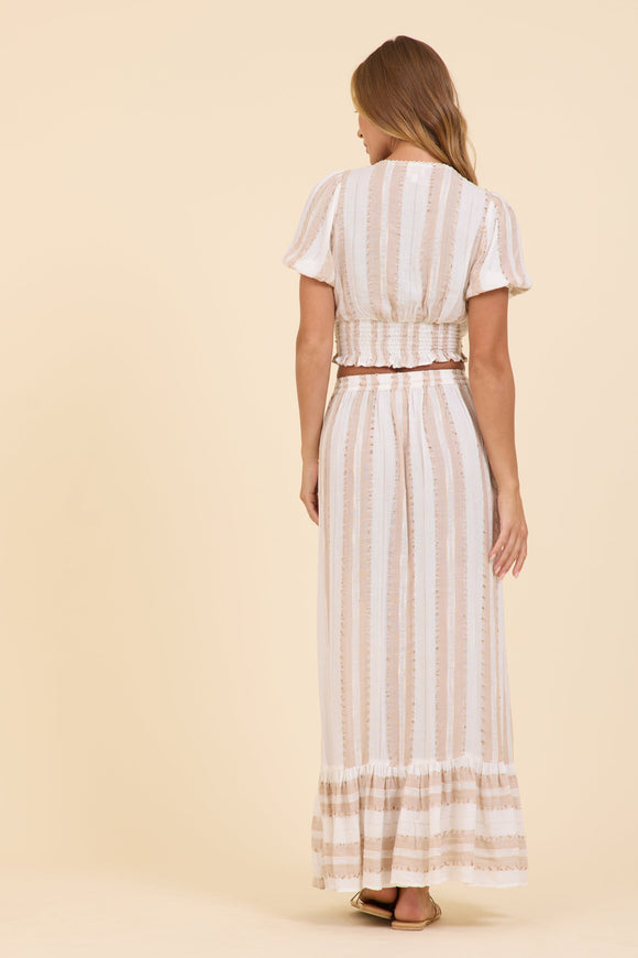 Surf Gypsy Natural Stripe Lurex Crop Top