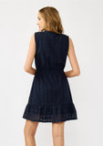 Lovestitch Navy Eyelet Button Down Dress