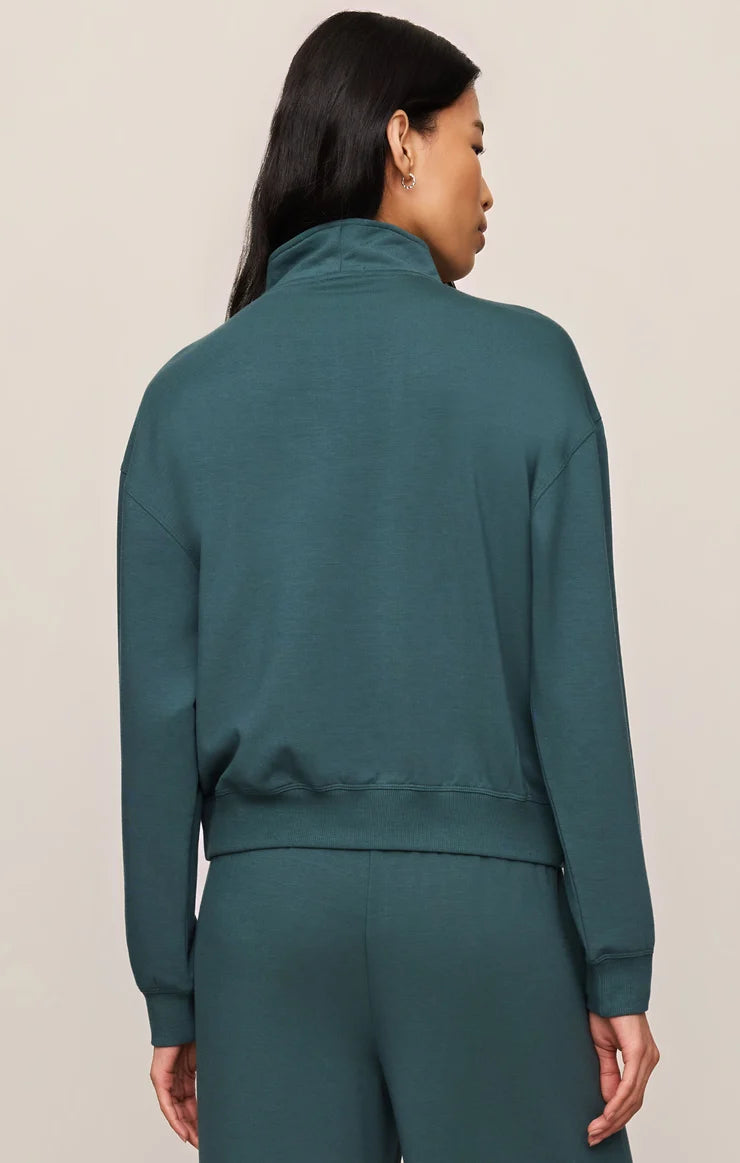 Z Supply Gate Check Modal Sweatshirt - Emerald