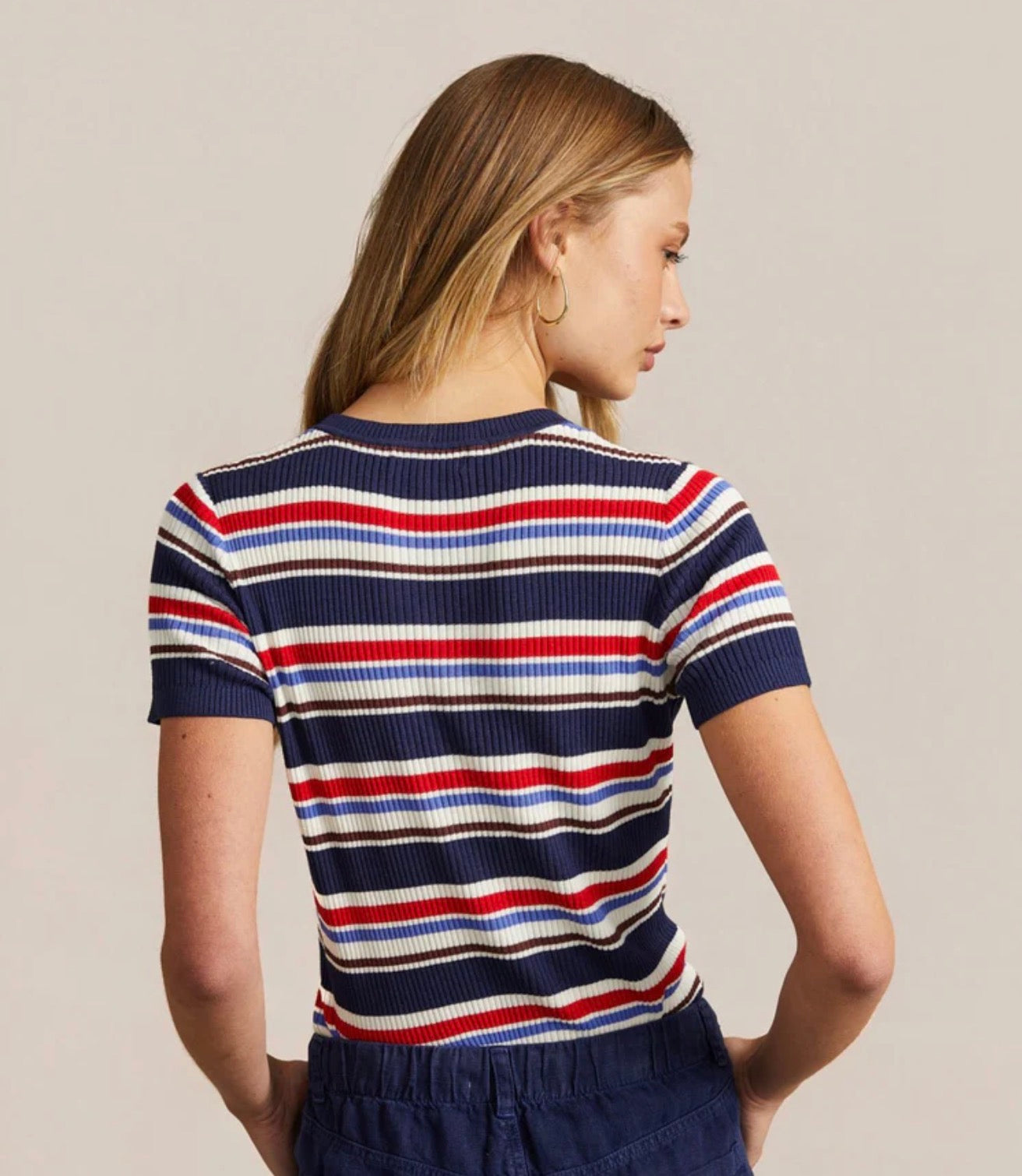 Bella Dahl Fitted Crew Seaside Stripe Tee