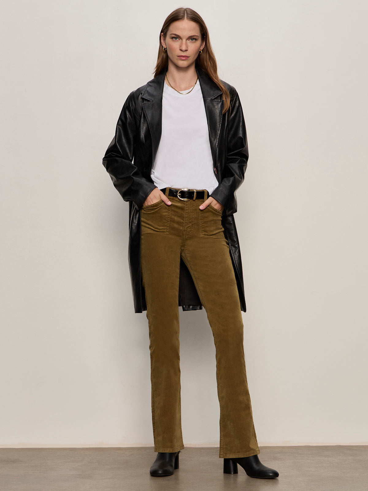 Sanctuary Velveteen Brook Bootcut Pant-Dirty Martini