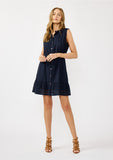 Lovestitch Navy Eyelet Button Down Dress
