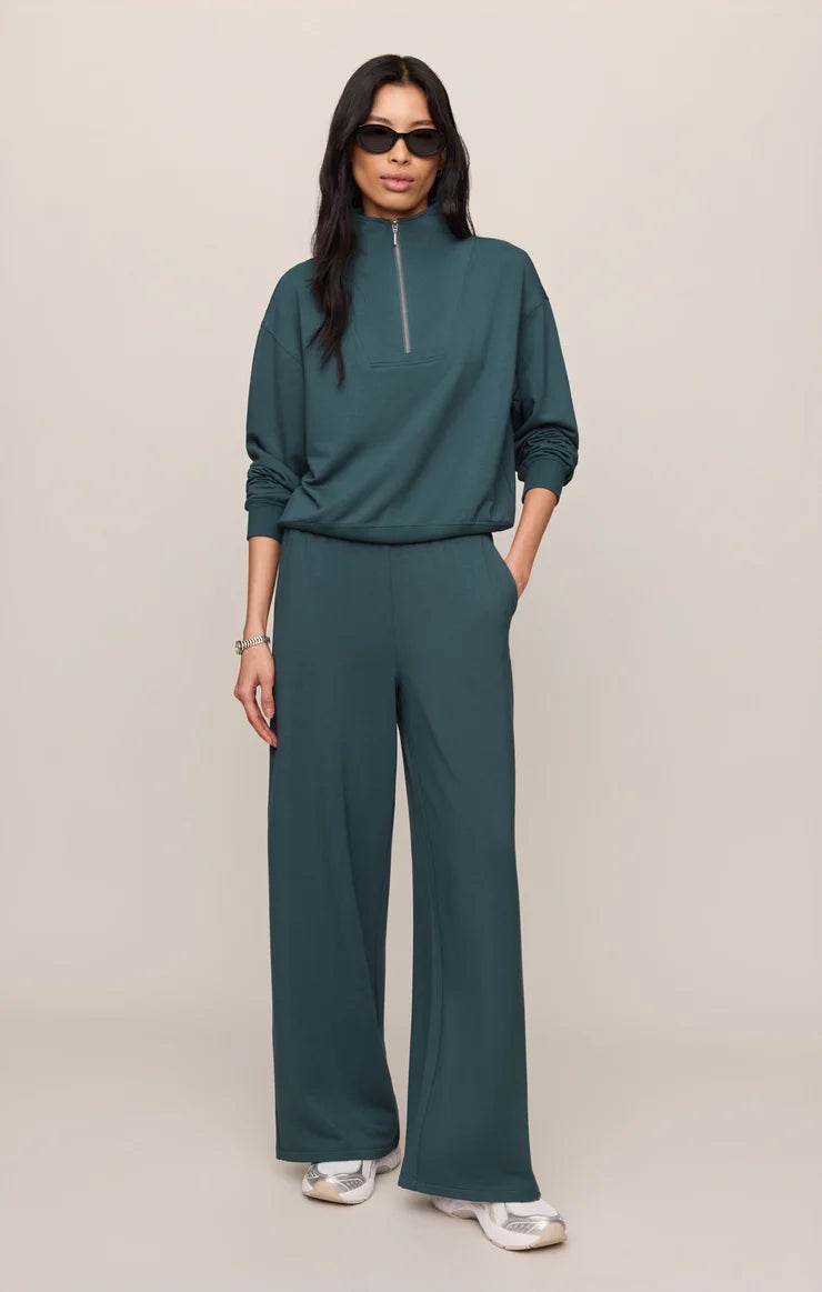Z Supply Gate Check Modal Sweatshirt - Emerald