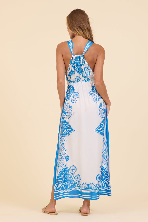 Surf Gypsy Mykonos Border Print Maxi
