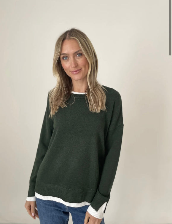 Six Fifty Double Hemmed Sweater -Green