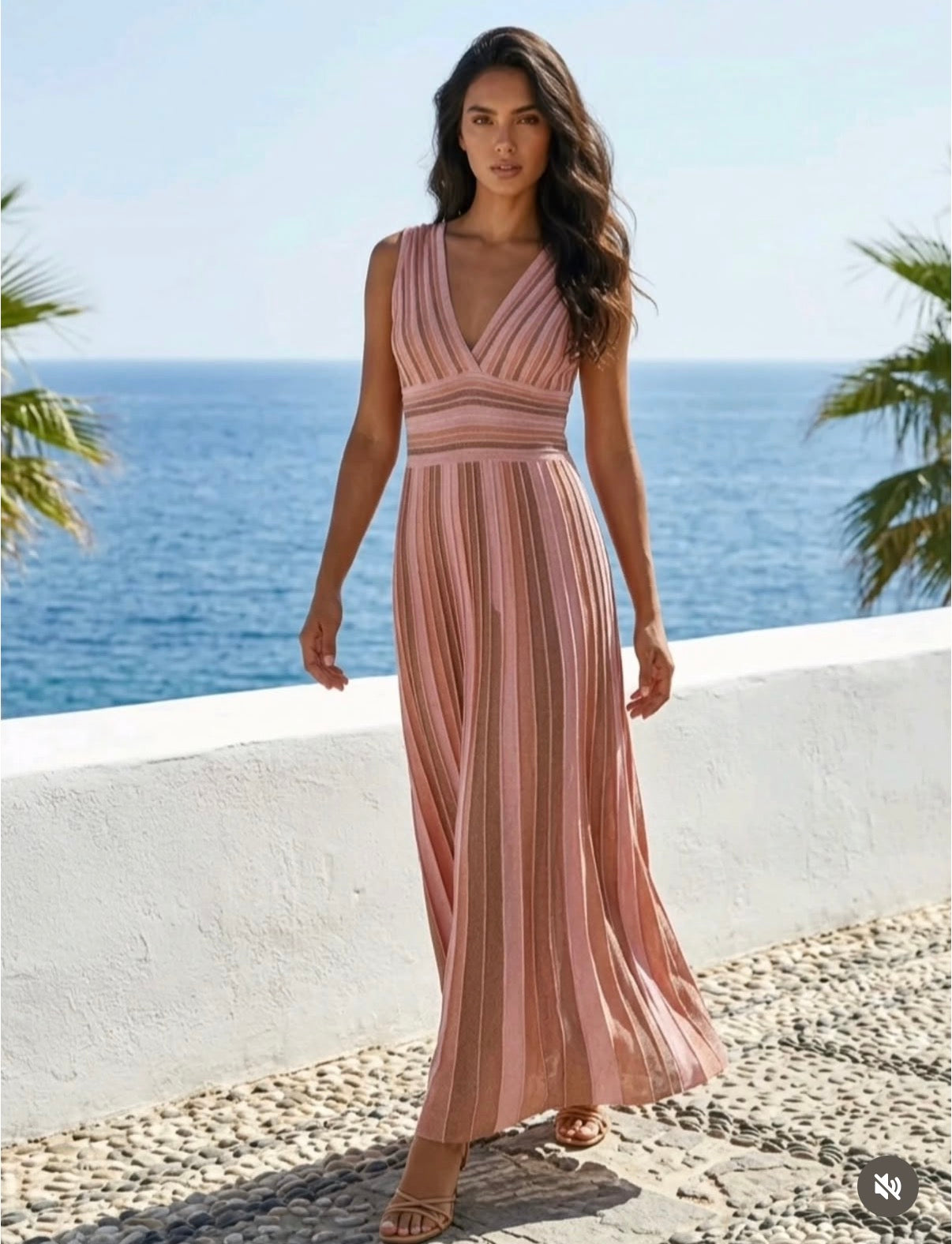 Aggel Pink Multicolor Maxi Dress