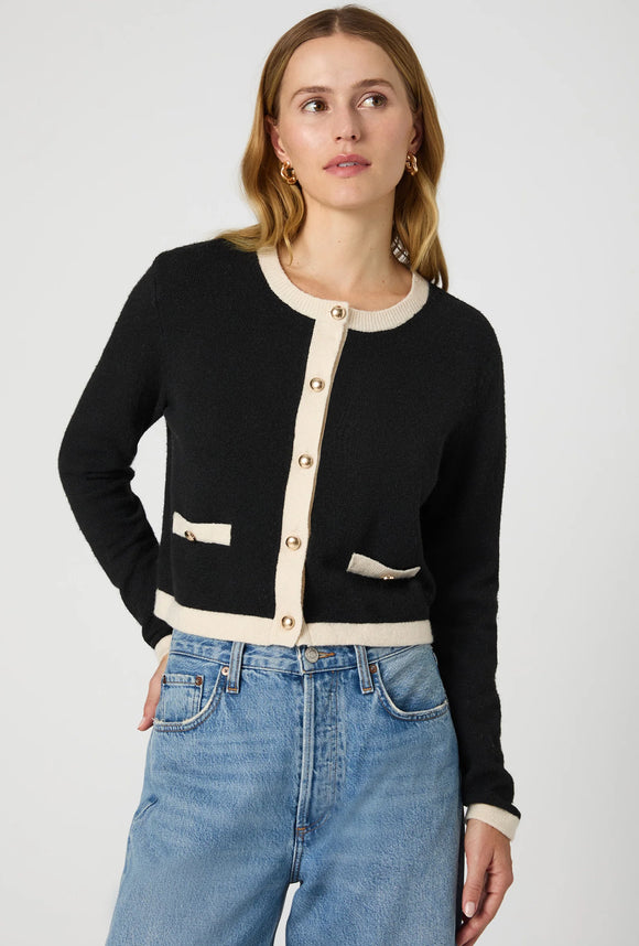 French Connection Black Vhari Contrast Cardigan