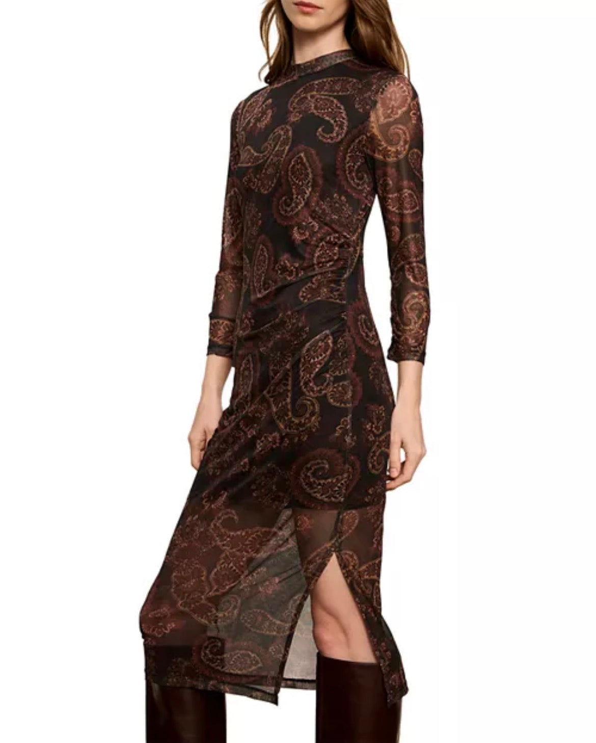 Sanctuary Easy Autumn Mesh Dress - Cocoa Paisley