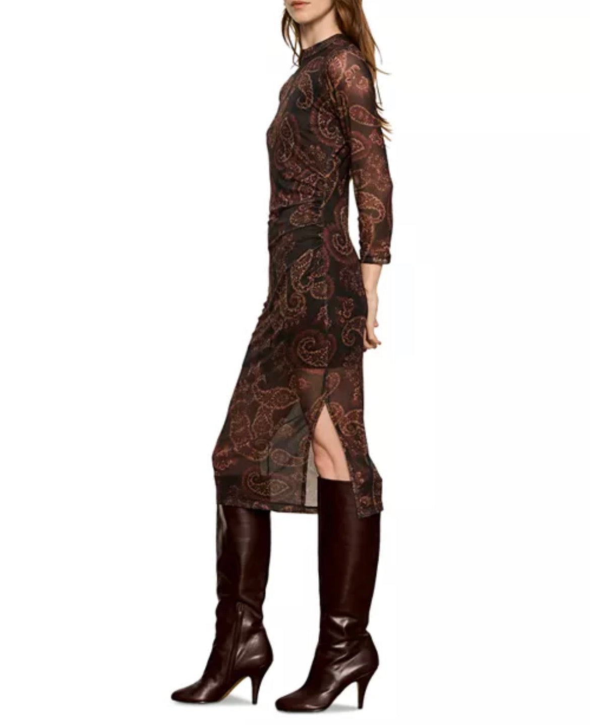 Sanctuary Easy Autumn Mesh Dress - Cocoa Paisley
