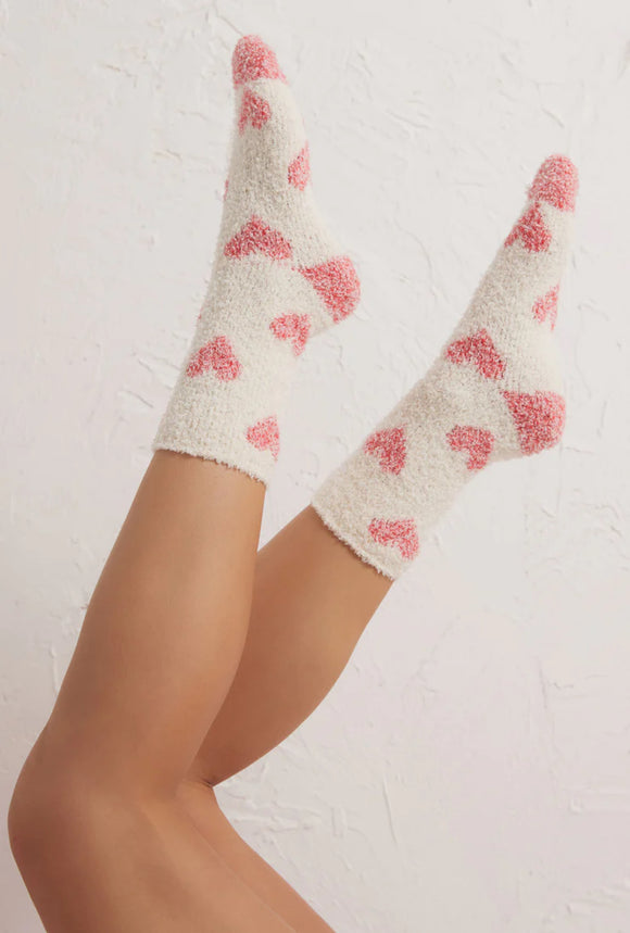 Z Supply Heart Plush Socks