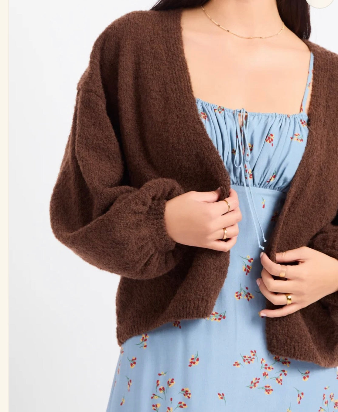Sadie & Sage Marley Dolman Sleeve Cardi - Brown