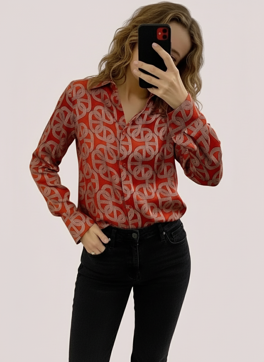 Astrid Red Link Top