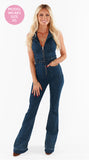 Show Me Your Mumu Jacksonville Denim Jumpsuit Thunder Blue