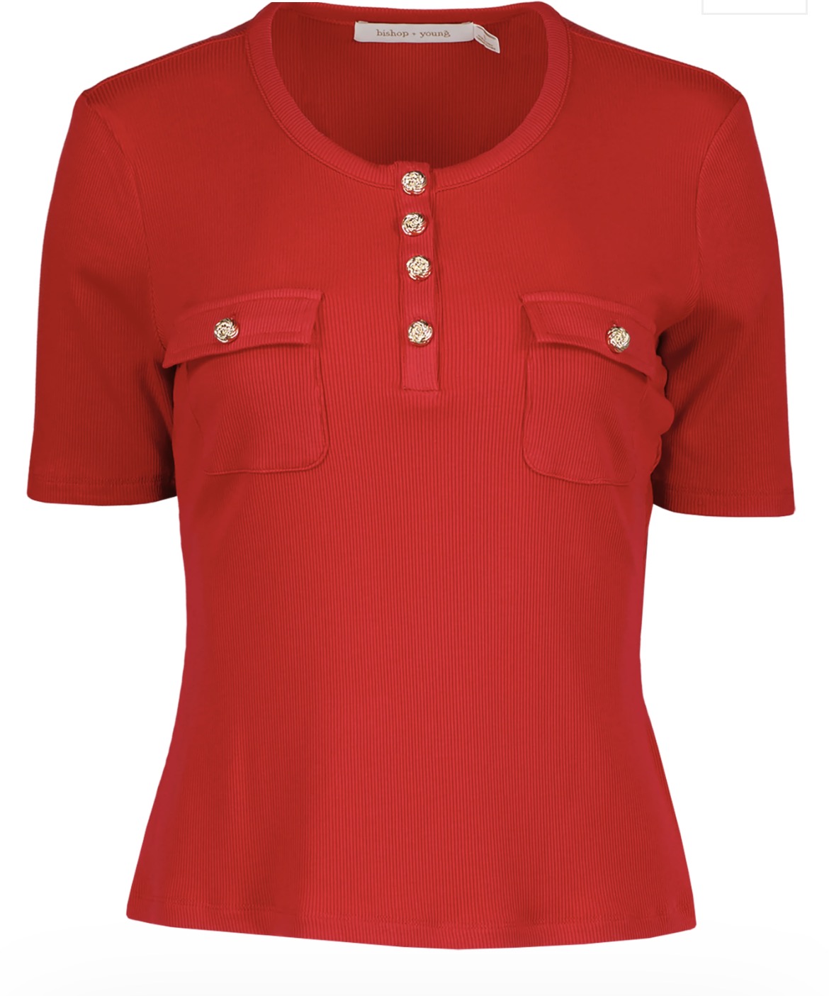 Bishop + Young Beverly Ribbed Tee - Cherry