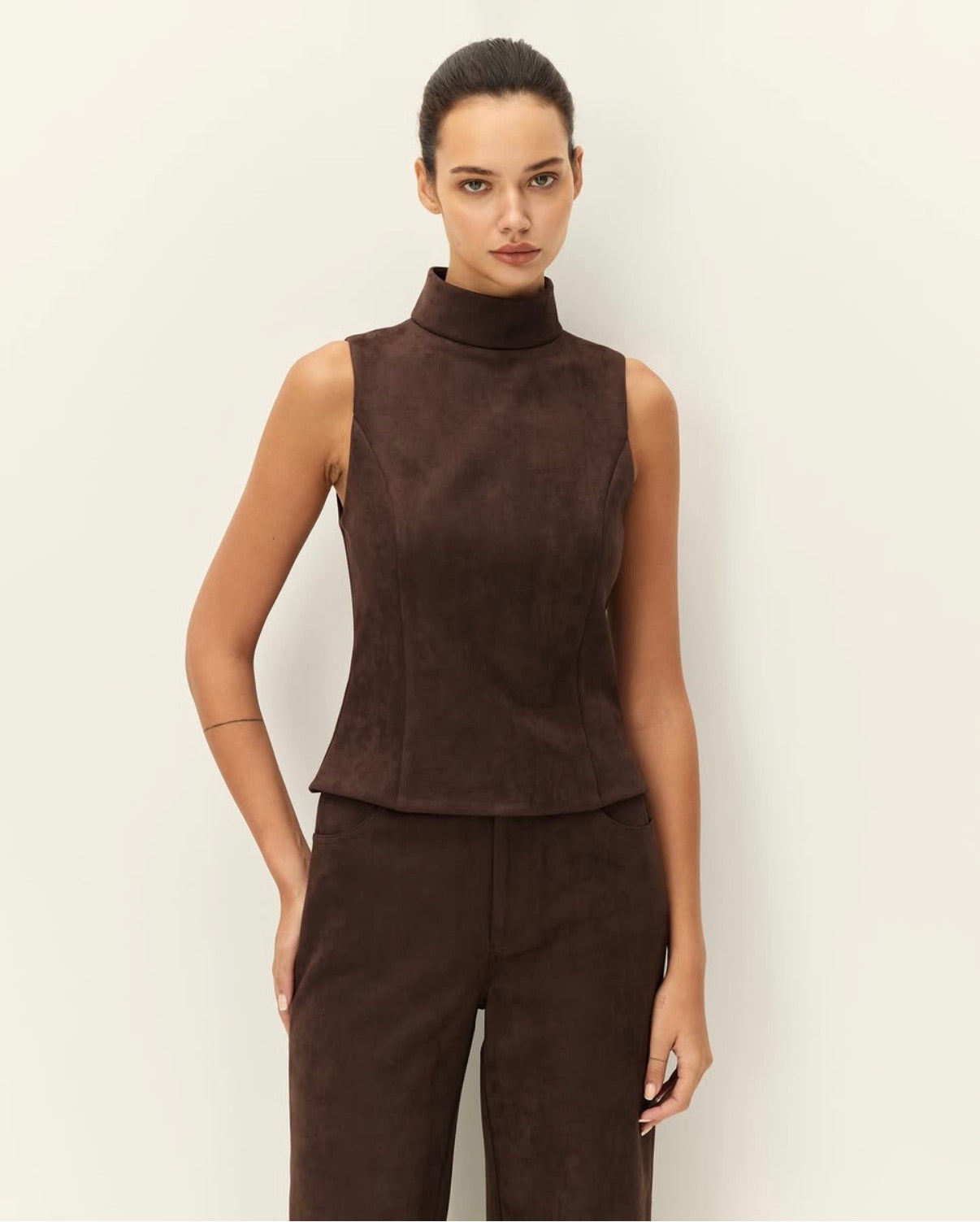 Elodie Etienne Faux Suede Top