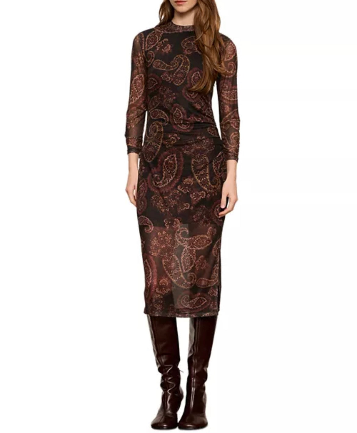 Sanctuary Easy Autumn Mesh Dress - Cocoa Paisley