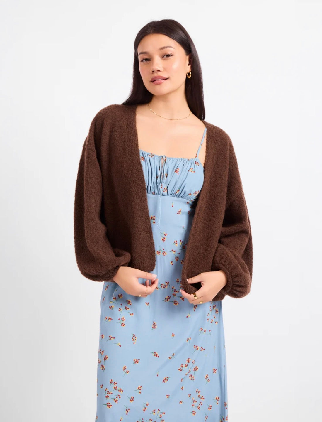 Sadie & Sage Marley Dolman Sleeve Cardi - Brown